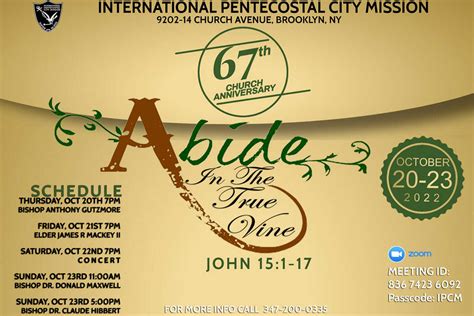 67th Church Anniversary – IPCM Brooklyn | Pentecostal City Mission Church