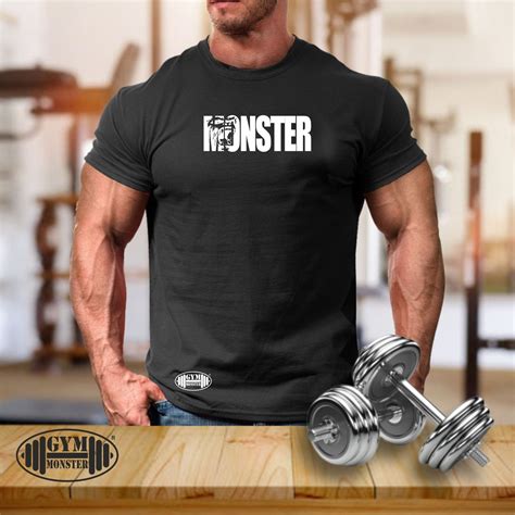 Monster T Shirt Gym Clothing Bodybuilding Training Workout Exercise Kick Boxing Martial Arts MMA ...