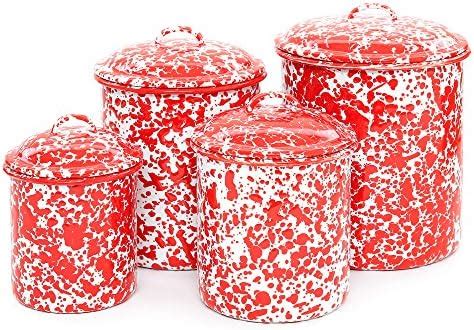 Red 4-Piece Ceramic Canister Set - agrohort.ipb.ac.id