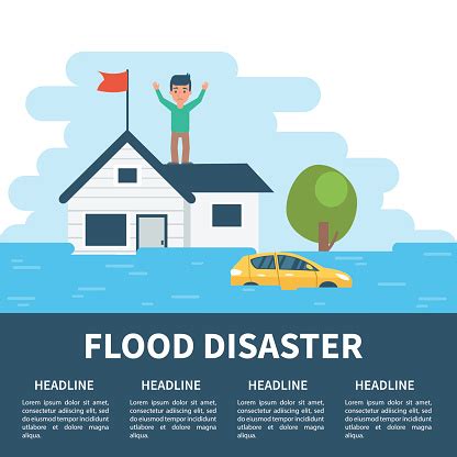 Flood Disaster Stock Illustration - Download Image Now - Flood, House, Danger - iStock