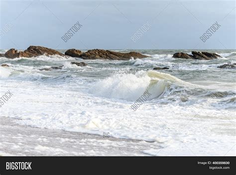 Waves Breaking On Image & Photo (Free Trial) | Bigstock