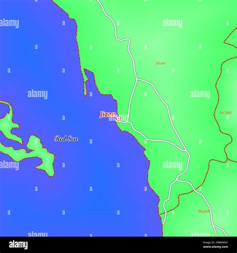 Map of Jizan City in Saudi Arabia Stock Photo - Alamy