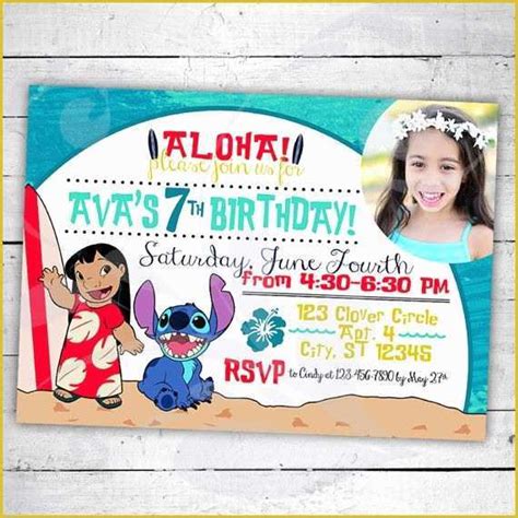 Free Lilo and Stitch Invitation Template Of 13 Best Lilo & Stich Birthday Invitations Images On ...