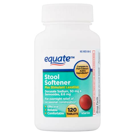 Equate Stool Softener Plus Stimulant Laxative Tablets, 50 mg, 120 Ct - Walmart.com - Walmart.com