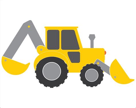 Backhoe SVG Loader Clipart-Vector Clip Art Graphics-Digital | Etsy