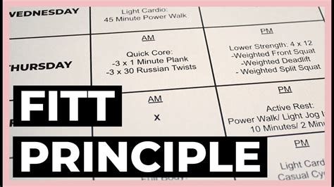 Fitt Principle Workout Plan Example Balance