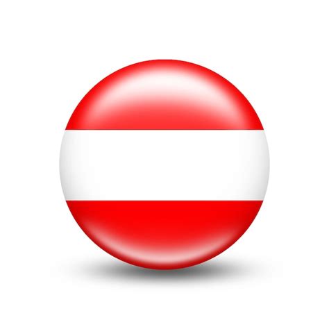 Premium Photo | Austria country flag in sphere with white shadow