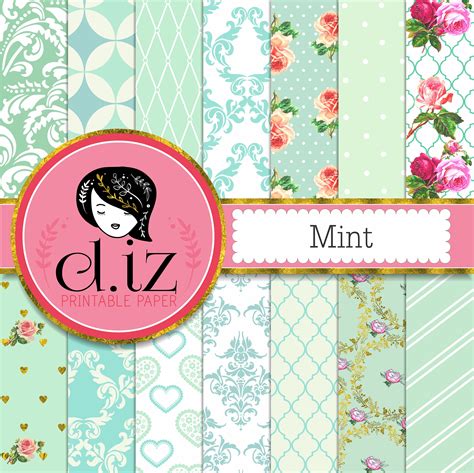 Mint digital paper mint green digital paper. 14 mint