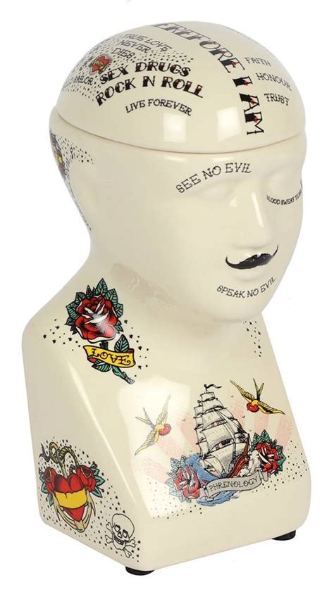 PHRENOLOGY TATTOO HEAD STORAGE JAR