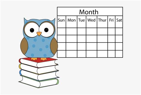 Polka Dot Owl With Calendar - Clip Art School Calendar Transparent PNG - 611x472 - Free Download ...