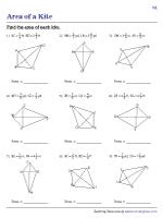 Area of Kites Worksheets