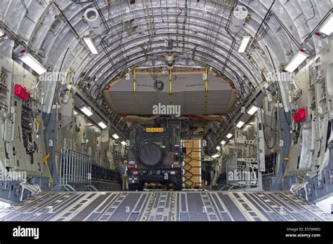 VOLKEL, THE NETHERLANDS - JUNE 14: C-17 transport plane interior at the ...