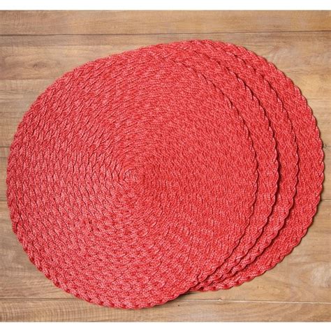 Braided Victorian Round Red Placemats (Set of 4) - Free Shipping On Orders Over $45 - Overstock ...