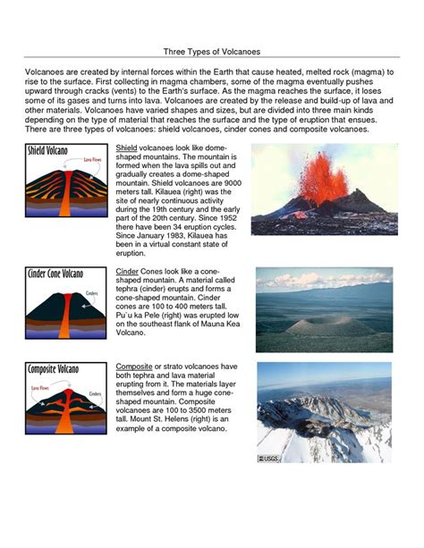 Different Types Of Volcanoes Photos | Volcano, Volcano photos, Volcano worksheet