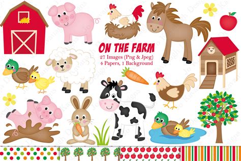 Farm graphics, Farm animals graphics & | Design Bundles