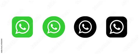 Whatsapp icon logo vector on white background Stock Vector | Adobe Stock