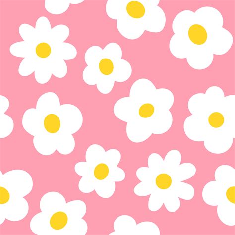 fondo de flores de dibujos animados rosa, vector eps de patrones sin fisuras. diseño de ...