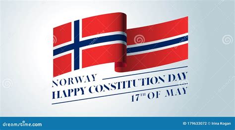 Norway Happy Constitution Day Vector Banner, Greeting Card Stock Vector ...