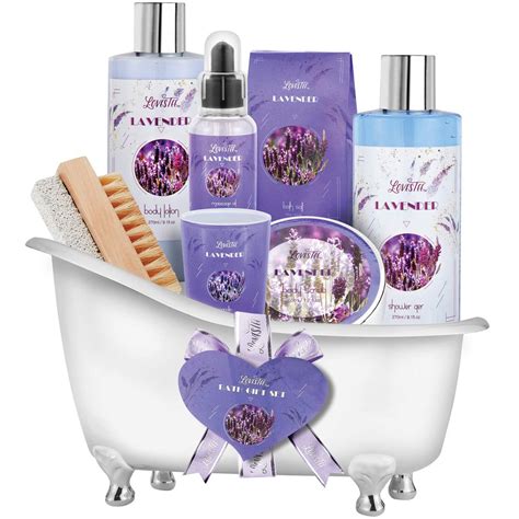 Relaxing Lavender Spa Bath Gift Baskets for Women-Girls, Christmas, Birthday, Bath and Body Set ...