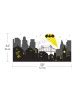 Gotham City Night Scene with Batman Light Wall Decal