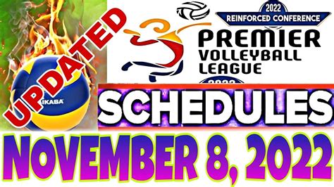 PVL GAME SCHEDULE| NOVEMBER 8, 2022 - YouTube