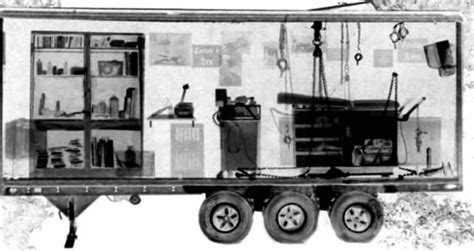 X-Ray of trailer used by serial killer David Parker Ray, the “Toy Box Killer". Ray is believed ...