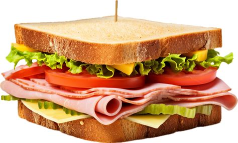 AI generated sandwich with ham cheese and vegetables png 35676104 PNG