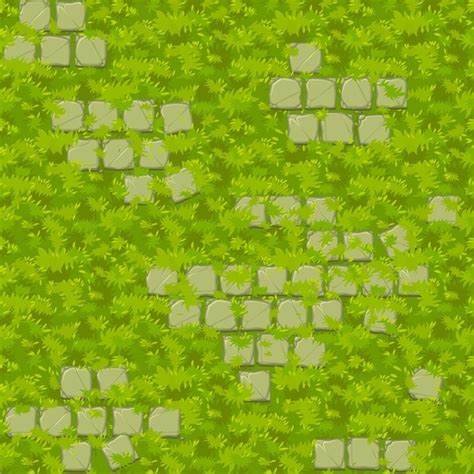 Premium Vector | Seamless grass texture with old stone tiles