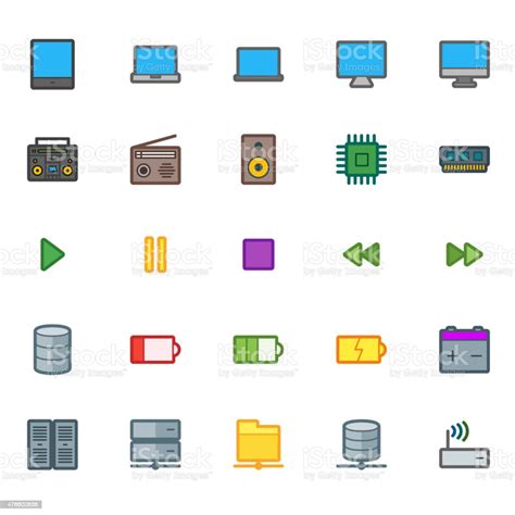 25 Icons In Material Design Color Palette Set 8 Stock Illustration - Download Image Now - 2015 ...