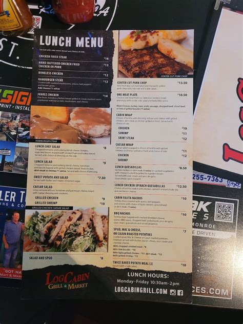 Menu at Log Cabin Grill & Market BBQ, Ruston