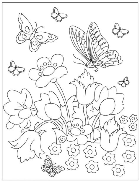 Mariposas y Flores para colorear, imprimir e dibujar –ColoringOnly.Com