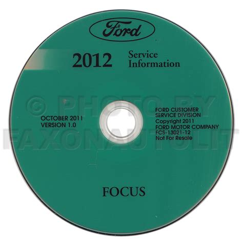 2012 Ford Focus Repair Shop Manual on CD-ROM Original