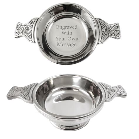 Pewter Scottish Quaich Bowl 3.5" » Engrave It Online