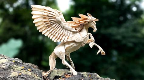 Origami Pegasus B3 (Satoshi Kamiya) Partial Precrease Tutorial - YouTube