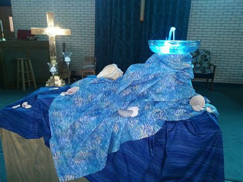 Beautiful Altar Scape for Baptism of the Lord Sunday