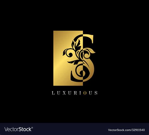 Golden s letter logo design gold s letter Vector Image