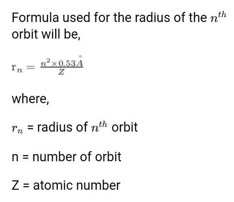 The radius of first orbit of hydrogen is 0.53 A⁰ . The radius of second orbit would be - Brainly.in