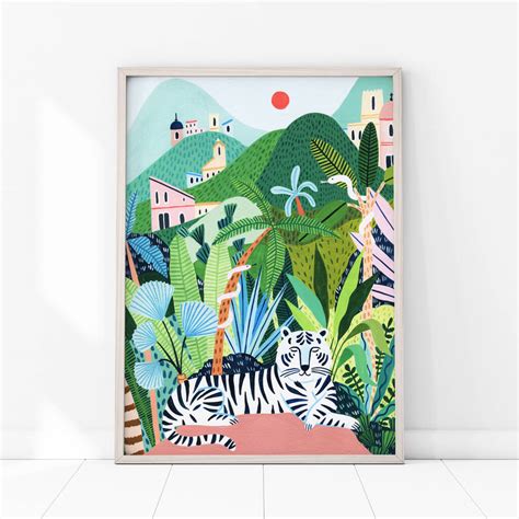 White Bengal Tiger Art Print By Amber Davenport | notonthehighstreet.com