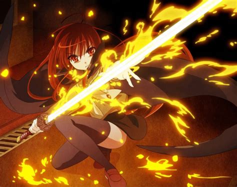 Download Shana Sword Fire Anime Wallpaper | Wallpapers.com