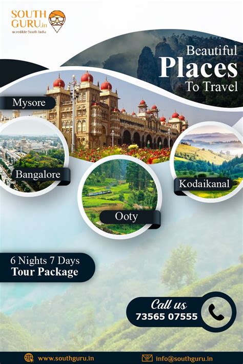 Beautiful Places to Travel - South India 6 Nights 7 Days Tour Package 1N Bangalore - 1N Mys ...