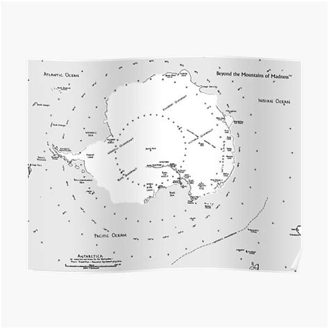 "Beyond the Mountains of Madness - Player Map (Starkweather-Moore Expedition Map)" Poster for ...