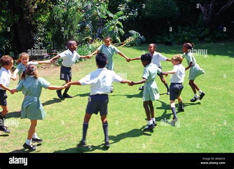 School children playing game outdoors Johannesburg Gauteng South Stock Photo: 2329209 - Alamy