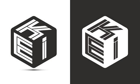 Premium Vector | Kei letter logo design with illustrator cube logo ...