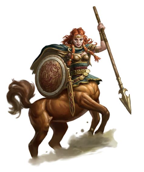 Female Centaur Spear and Shield Ranger - Pathfinder PFRPG DND D&D 3.5 5E 5th ed d20 fantasy ...