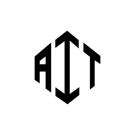 AIT letter logo design with polygon shape. AIT polygon and cube shape ...