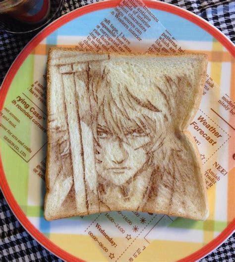 Edible Portraits of Anime Characters Drawn on Toast