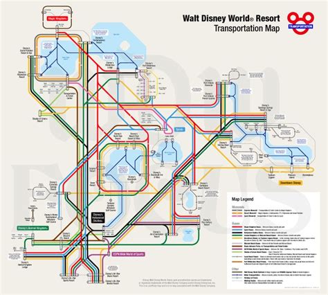 Walt Disney World Resort Transportation Map | WDW Focus | Disney ...