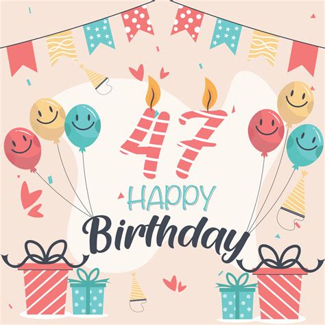 47th happy birthday vector design for greeting cards and poster with ...