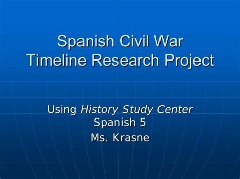 Spanish Civil War Timeline Research Project - Chadwick School