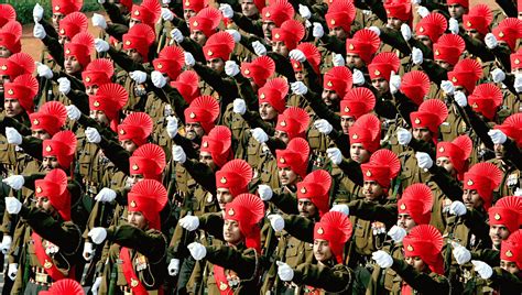 Indian Army's Rajput Regiment marching during Republic Day parade in New Delhi; 2004 [3130 × ...